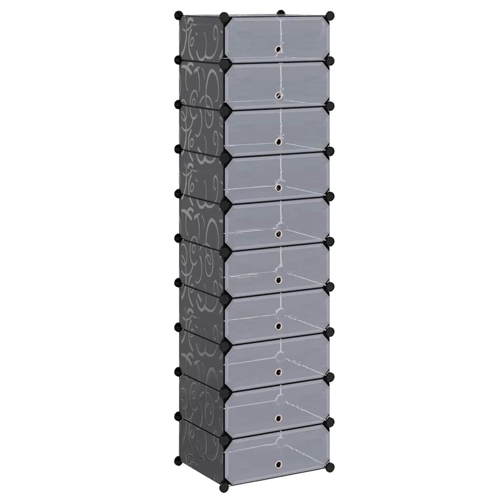 vidaXL Shoe Organizer | Black and white | Plastic panels, Steel frames | Large
