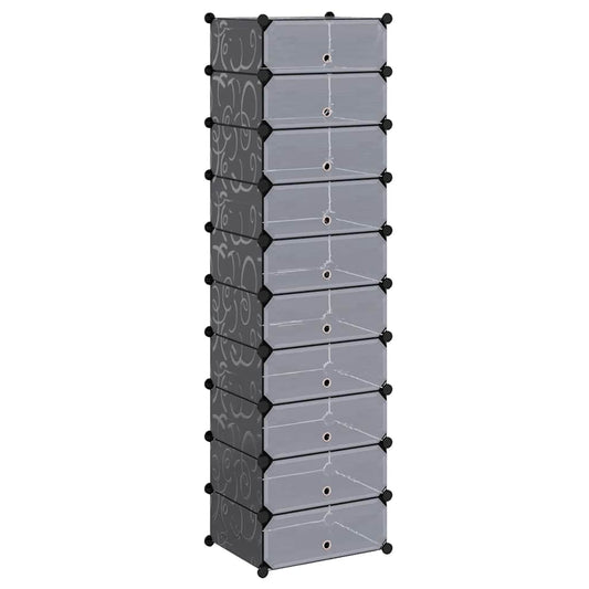 vidaXL Shoe Organizer | Black and white | Plastic panels, Steel frames | Large