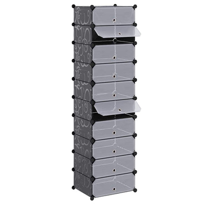 244920 vidaXL Interlocking Shoe Organiser with 10 Compartments Black