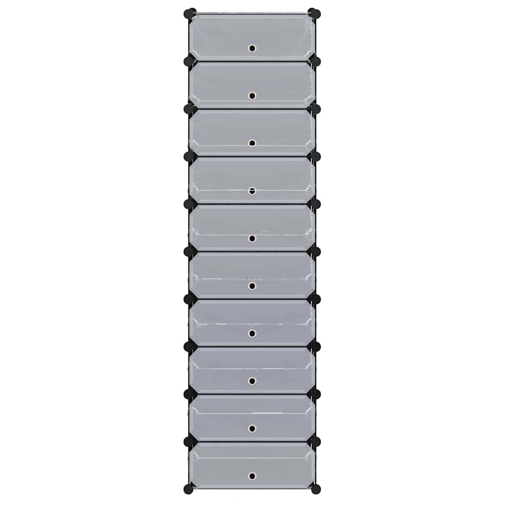 244920 vidaXL Interlocking Shoe Organiser with 10 Compartments Black