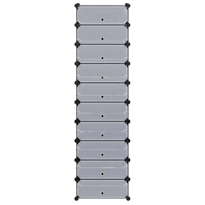 vidaXL Interlocking Shoe Organiser with 10 Compartments Black
