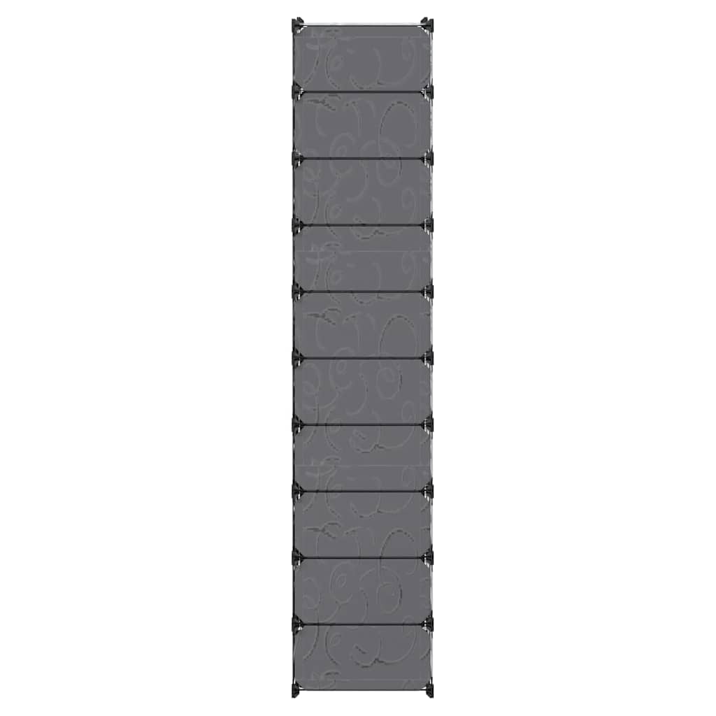 244920 vidaXL Interlocking Shoe Organiser with 10 Compartments Black