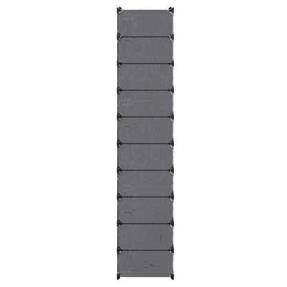 244920 vidaXL Interlocking Shoe Organiser with 10 Compartments Black