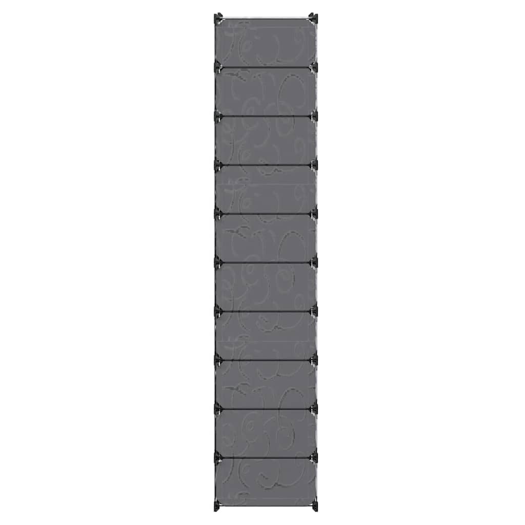 vidaXL Interlocking Shoe Organiser with 10 Compartments Black