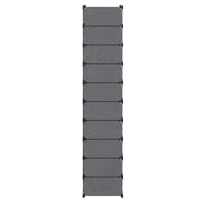 vidaXL Interlocking Shoe Organiser with 10 Compartments Black