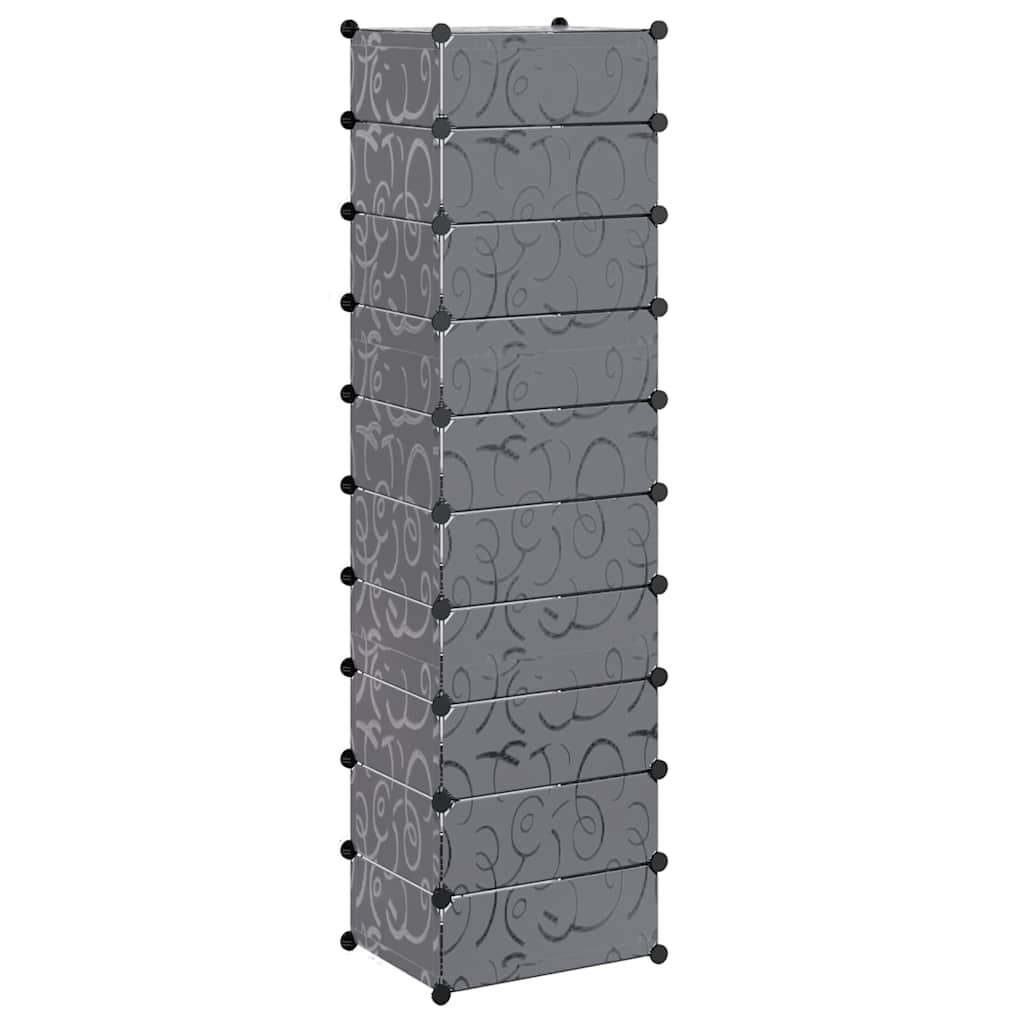 244920 vidaXL Interlocking Shoe Organiser with 10 Compartments Black