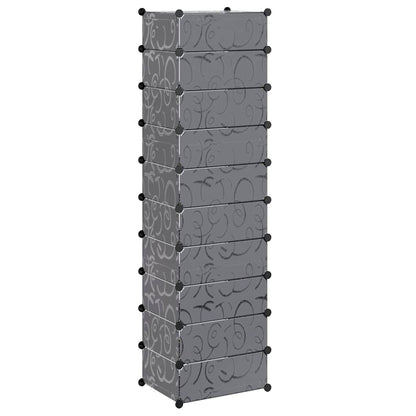 244920 vidaXL Interlocking Shoe Organiser with 10 Compartments Black