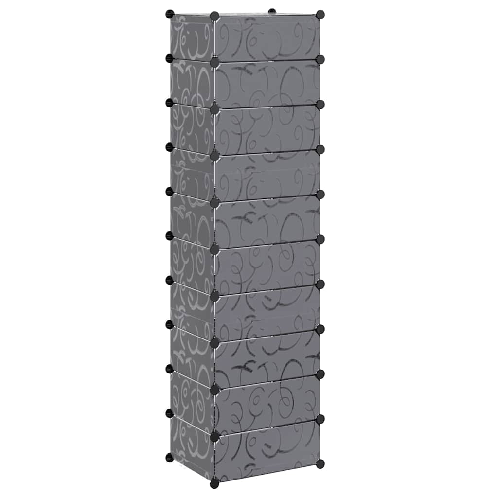 vidaXL Interlocking Shoe Organiser with 10 Compartments Black