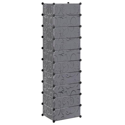 vidaXL Interlocking Shoe Organiser with 10 Compartments Black