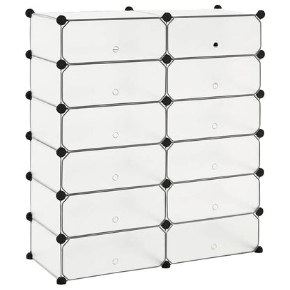244921 vidaXL Interlocking Shoe Organiser with 12 Compartments White