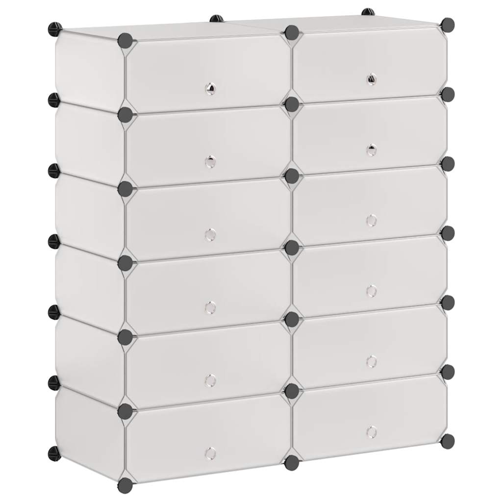 vidaXL Shoe Organiser | White | Plastic panels, Steel frame | 92 x 37 x 105 cm