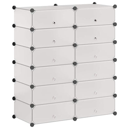 vidaXL Shoe Organiser | White | Plastic panels, Steel frame | 92 x 37 x 105 cm