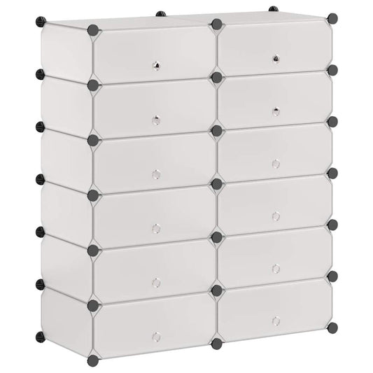vidaXL Shoe Organiser | White | Plastic panels, Steel frame | 92 x 37 x 105 cm