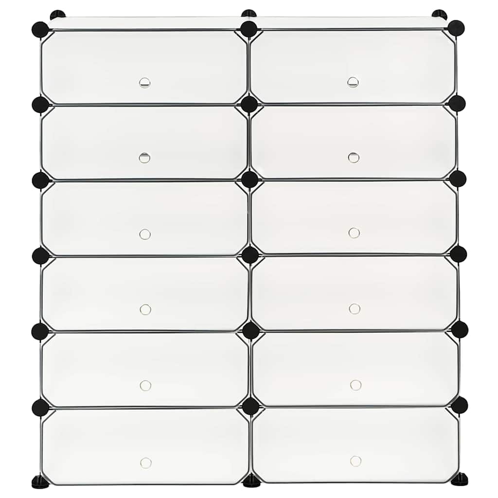 244921 vidaXL Interlocking Shoe Organiser with 12 Compartments White