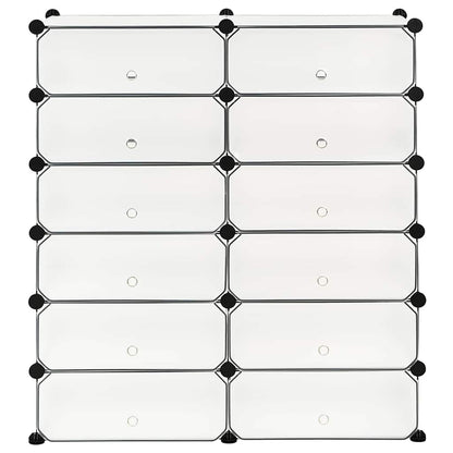 244921 vidaXL Interlocking Shoe Organiser with 12 Compartments White