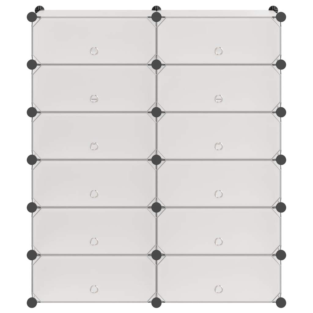 vidaXL Shoe Organiser | White | Plastic panels, Steel frame | 92 x 37 x 105 cm