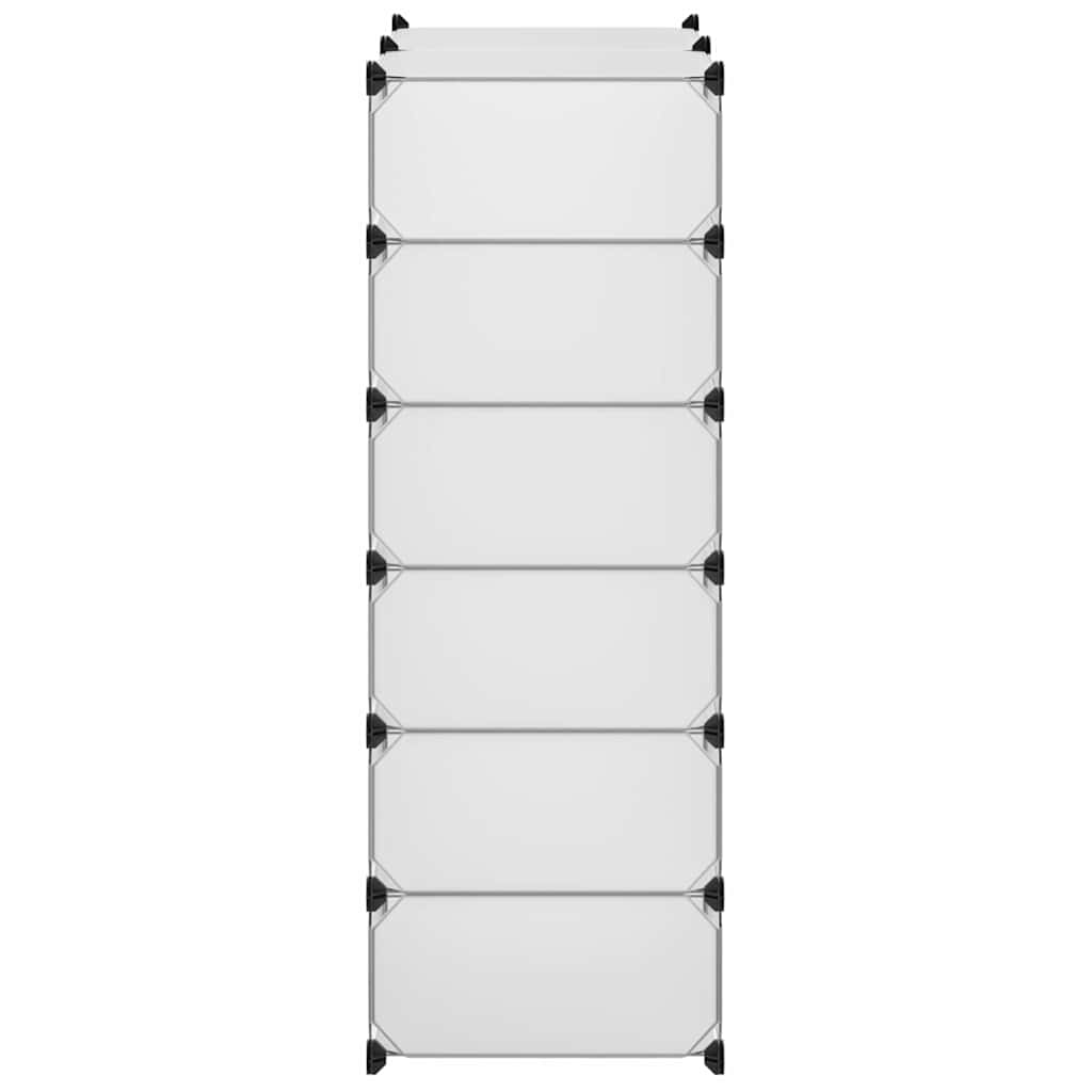 vidaXL Shoe Organiser | White | Plastic panels, Steel frame | 92 x 37 x 105 cm