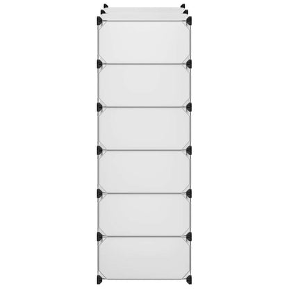 vidaXL Shoe Organiser | White | Plastic panels, Steel frame | 92 x 37 x 105 cm