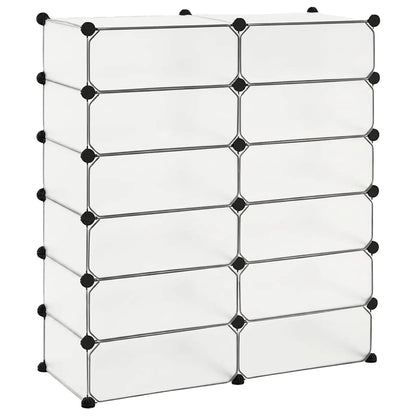 244921 vidaXL Interlocking Shoe Organiser with 12 Compartments White