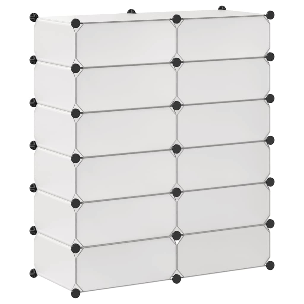 vidaXL Shoe Organiser | White | Plastic panels, Steel frame | 92 x 37 x 105 cm