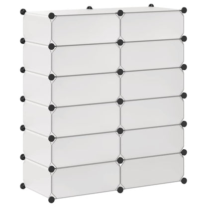 vidaXL Shoe Organiser | White | Plastic panels, Steel frame | 92 x 37 x 105 cm