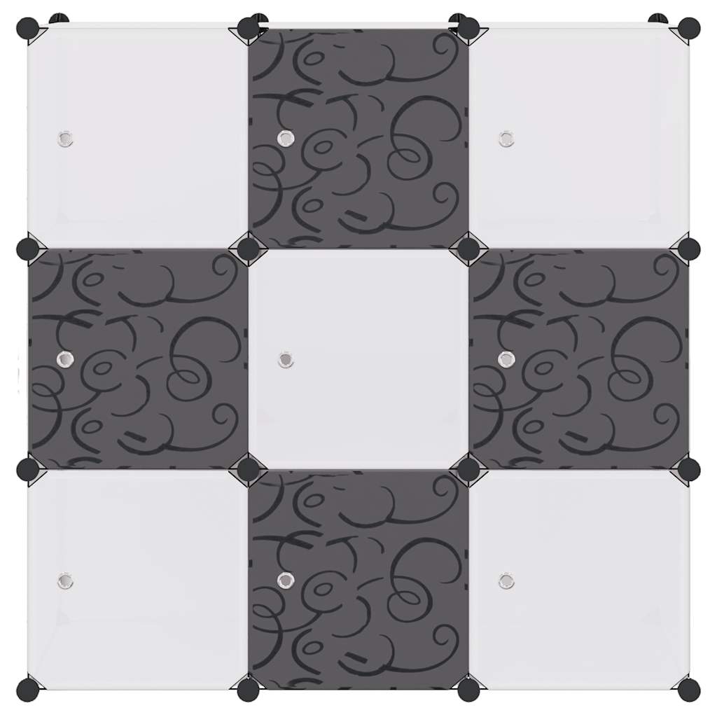 vidaXL Storage Cube Organiser with 9 Compartments Black and White