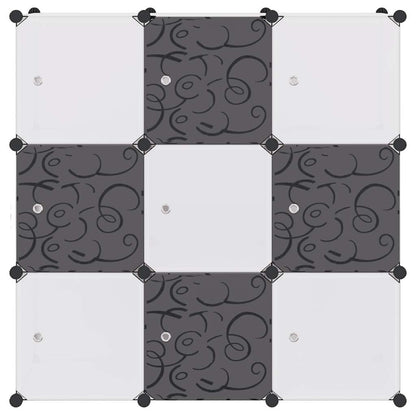 vidaXL Storage Cube Organiser with 9 Compartments Black and White