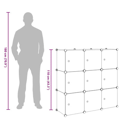 vidaXL Storage Cube Organiser with 9 Compartments Black and White