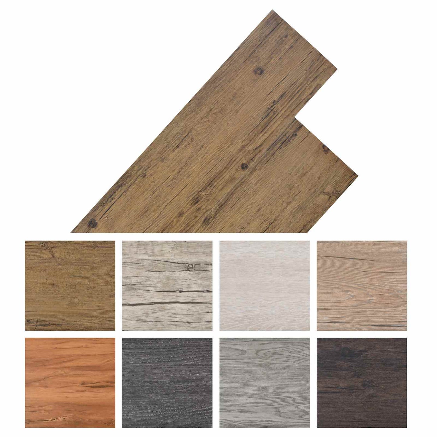 vidaXL Flooring Planks 18 pcs Walnut Brown 5.26 m² PVC