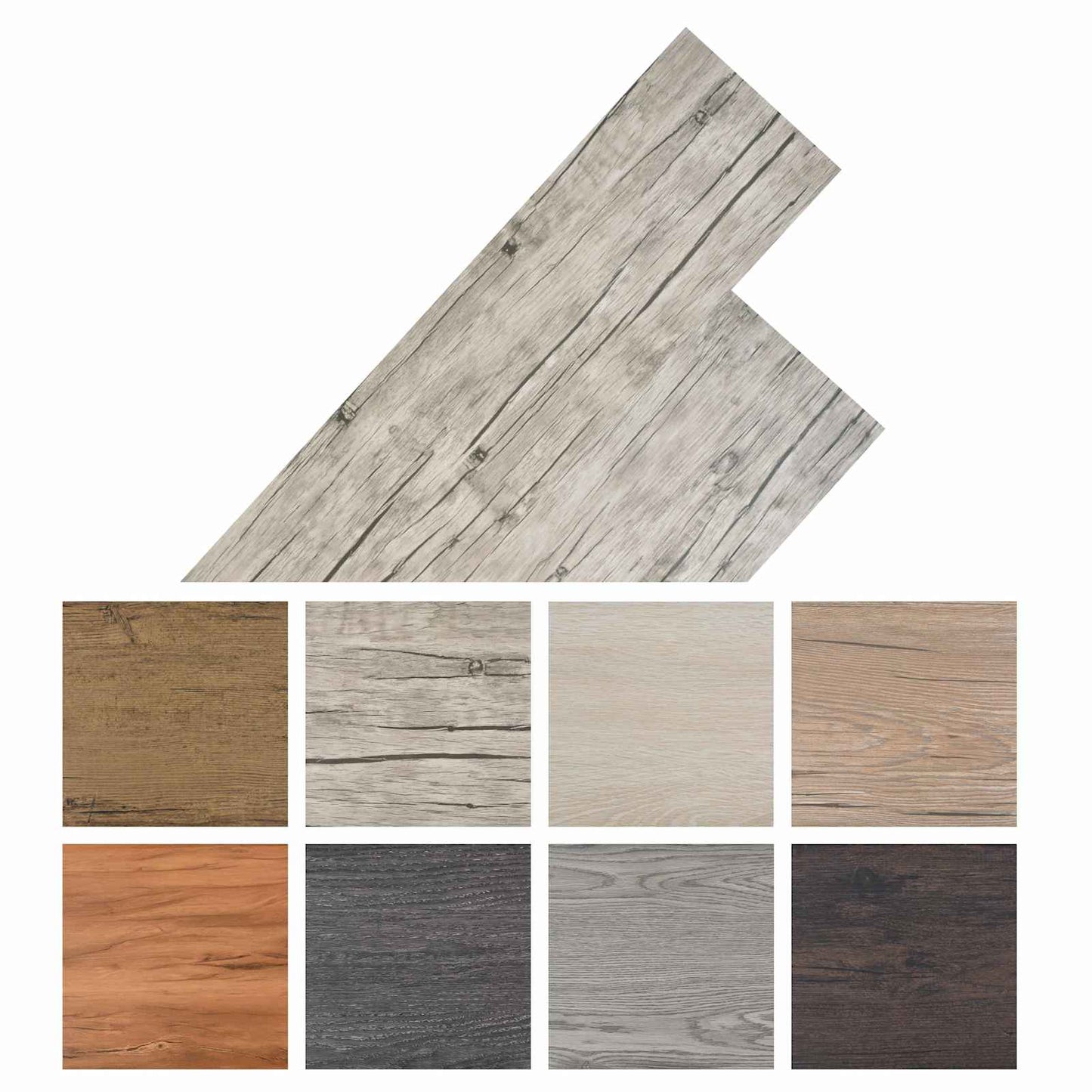 vidaXL Flooring Planks 18 pcs Grey 5.26 m² PVC