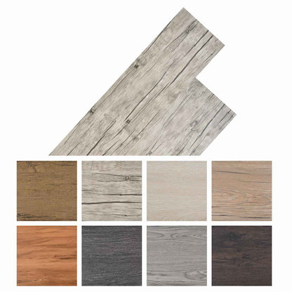 vidaXL Flooring Planks 18 pcs Grey 5.26 m² PVC
