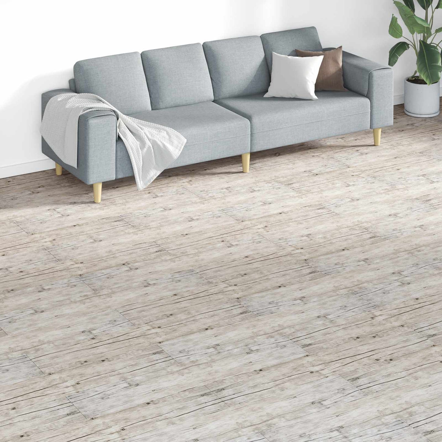 vidaXL Flooring Planks 18 pcs Grey 5.26 m² PVC