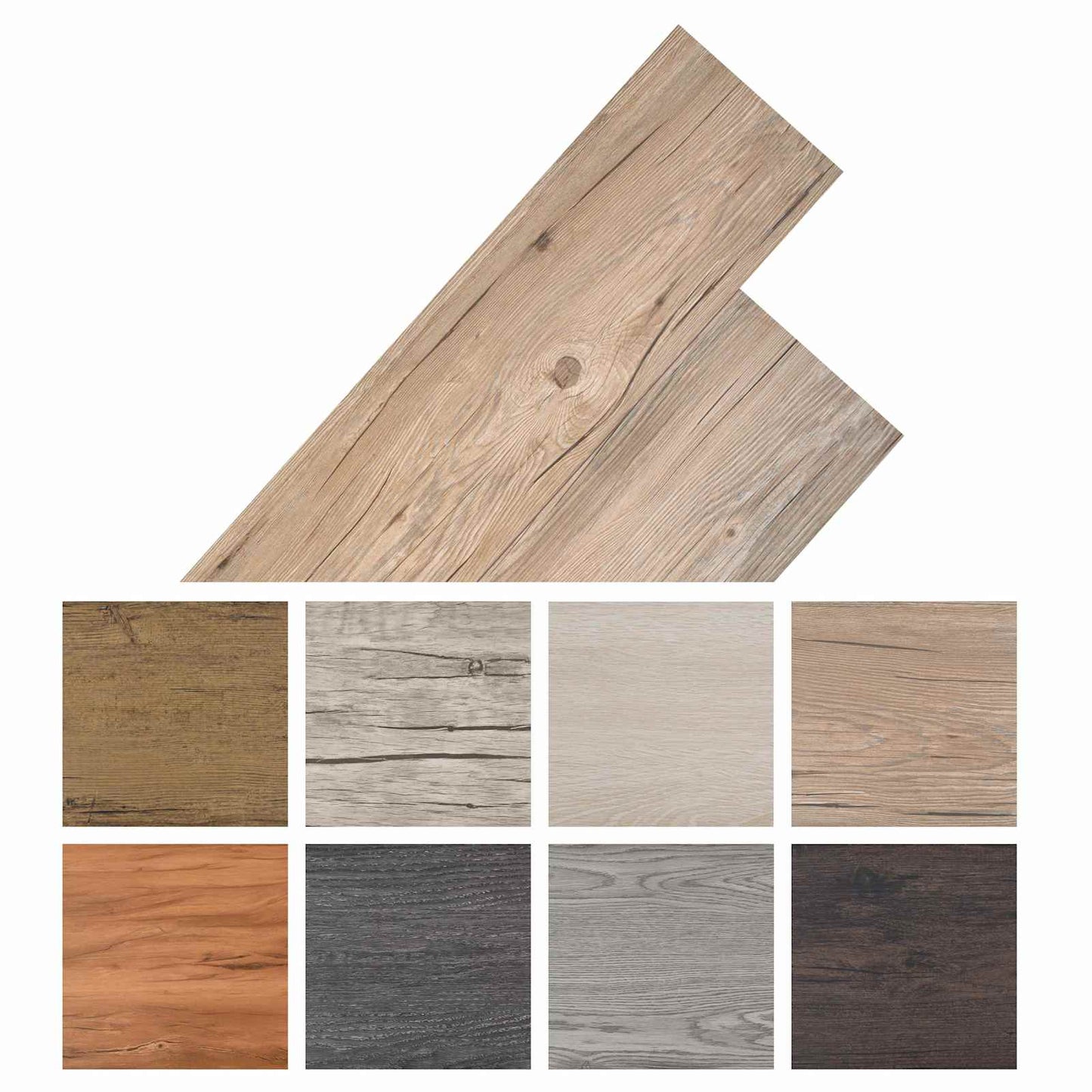 vidaXL Flooring Planks 18 pcs Brown 5.26 m² PVC