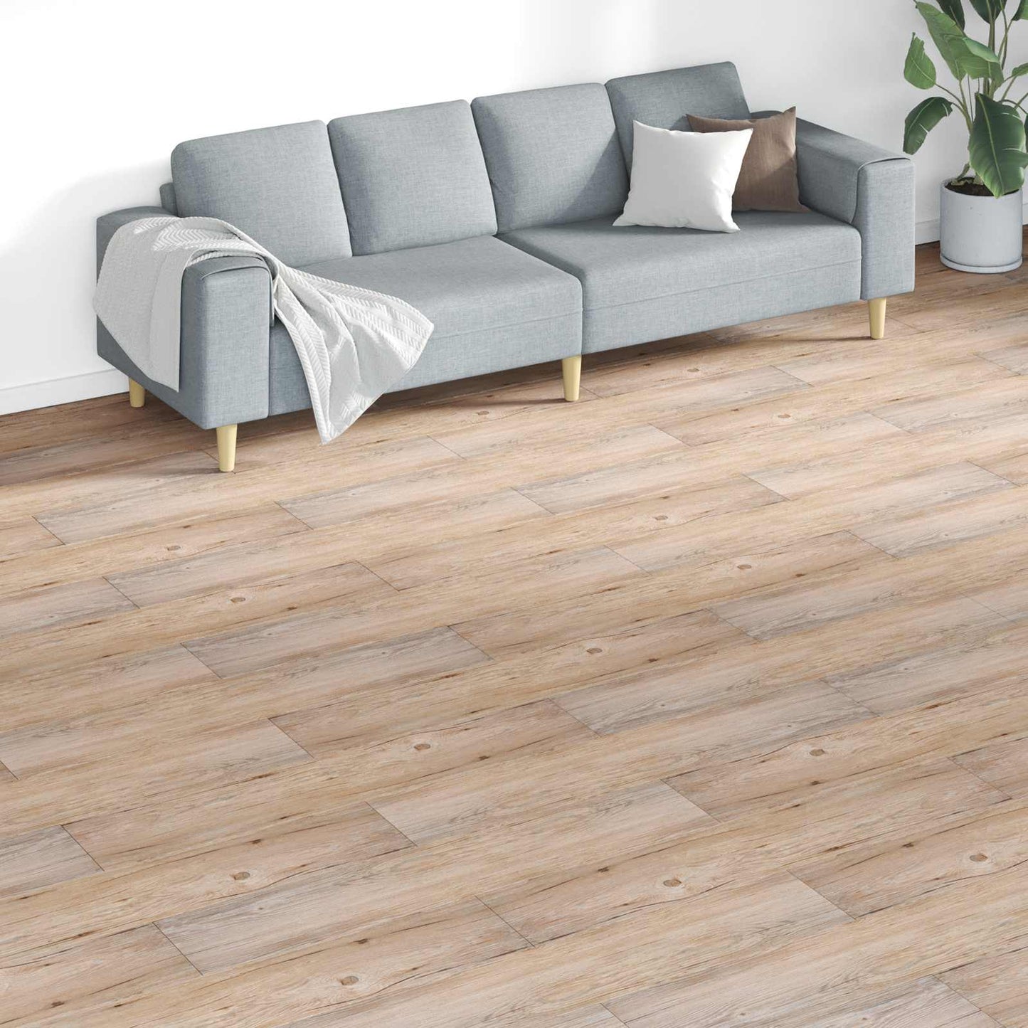 vidaXL Flooring Planks 18 pcs Brown 5.26 m² PVC