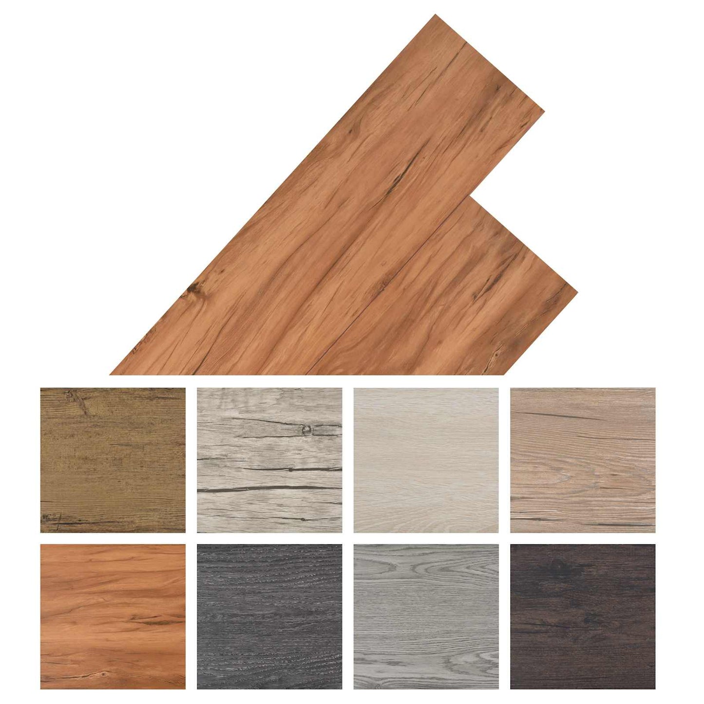 vidaXL Flooring Planks 18 pcs Brown 5.26 m² PVC