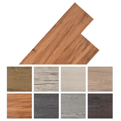 vidaXL Flooring Planks 18 pcs Brown 5.26 m² PVC