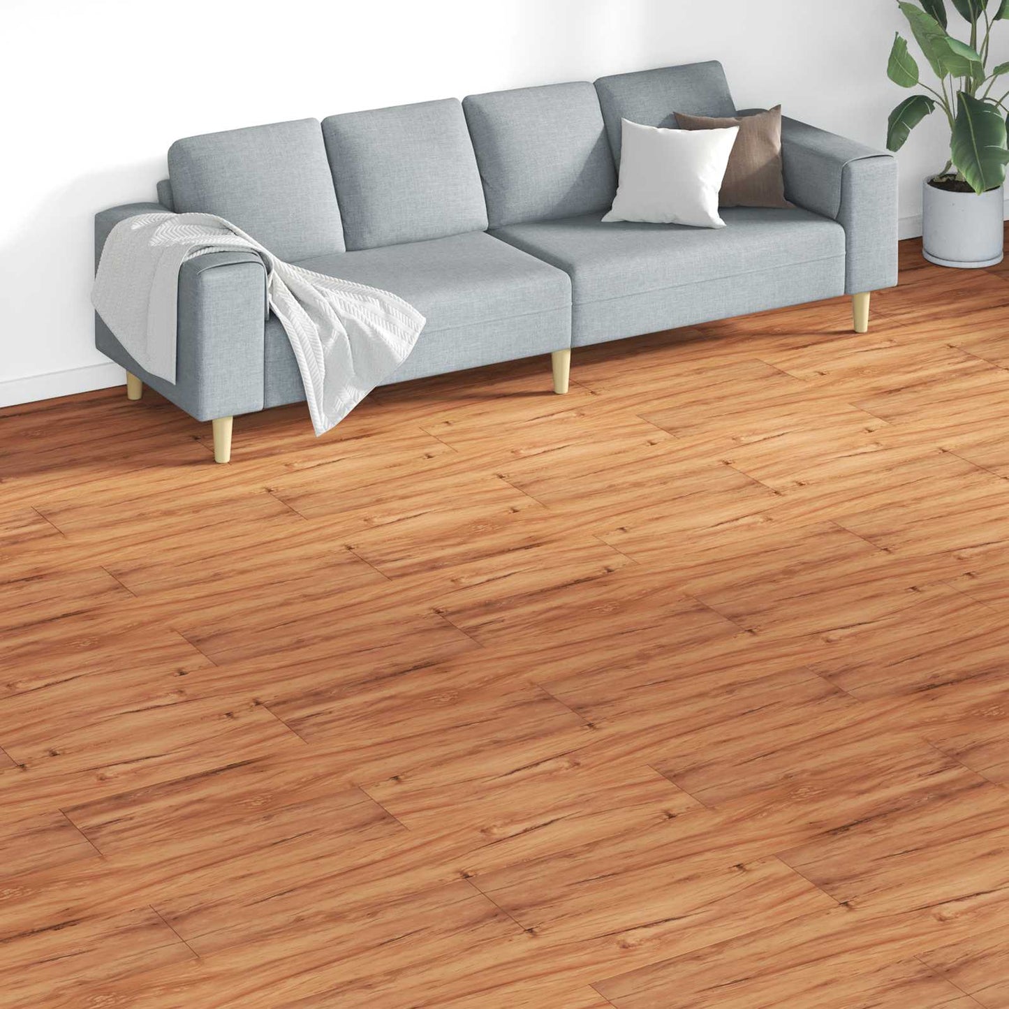 vidaXL Flooring Planks 18 pcs Brown 5.26 m² PVC