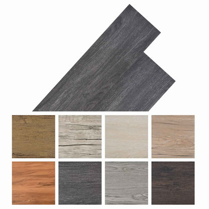 vidaXL Flooring Planks 18 pcs Black and White 5.26 m² PVC