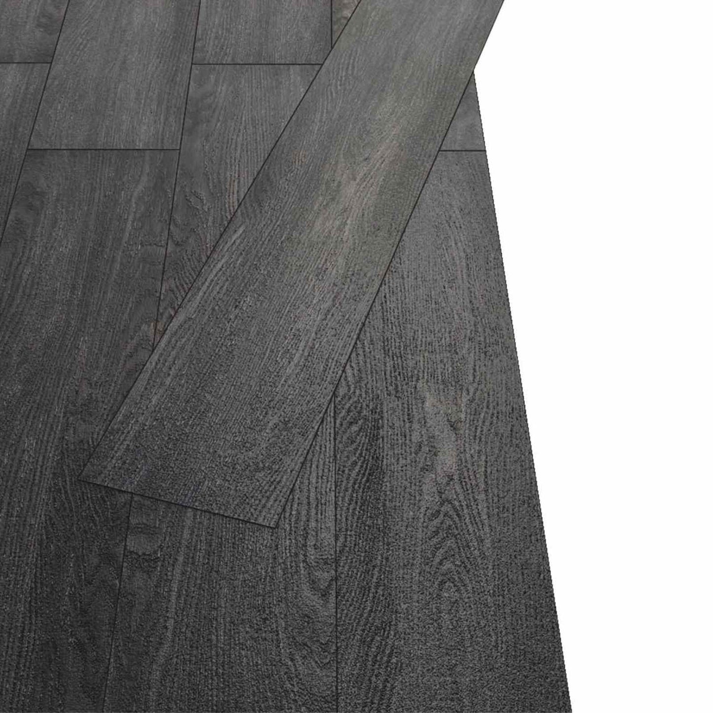 vidaXL Flooring Planks 18 pcs Black and White 5.26 m² PVC