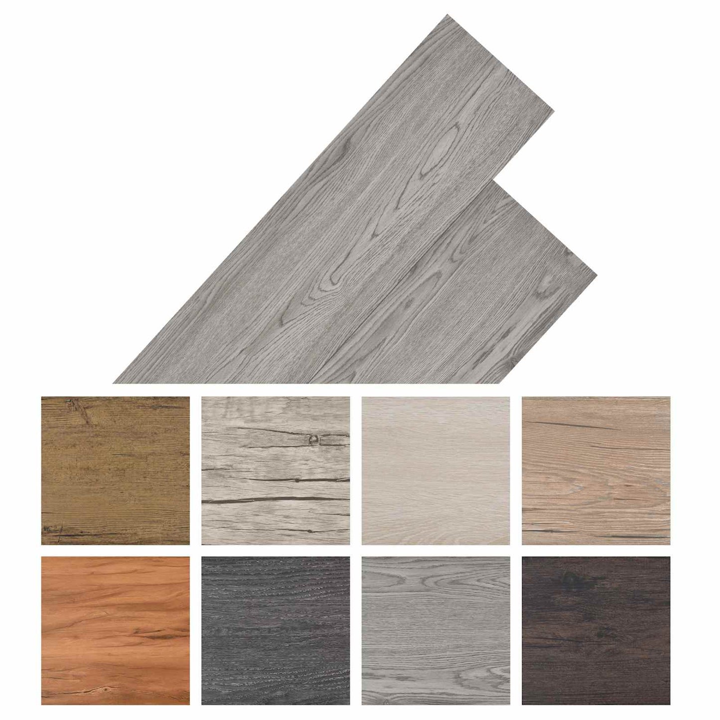 vidaXL Flooring Planks 18 pcs Dark Grey 5.26 m² PVC
