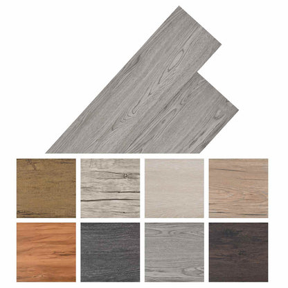 vidaXL Flooring Planks 18 pcs Dark Grey 5.26 m² PVC