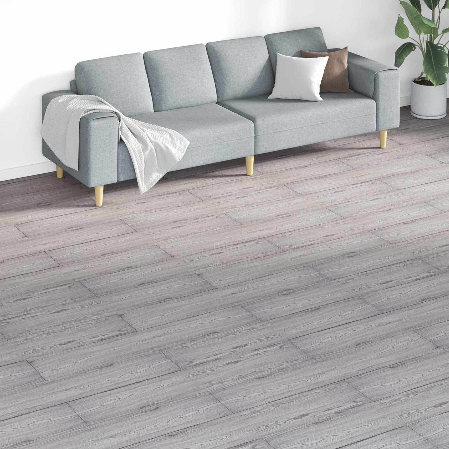 vidaXL Flooring Planks 18 pcs Dark Grey 5.26 m² PVC