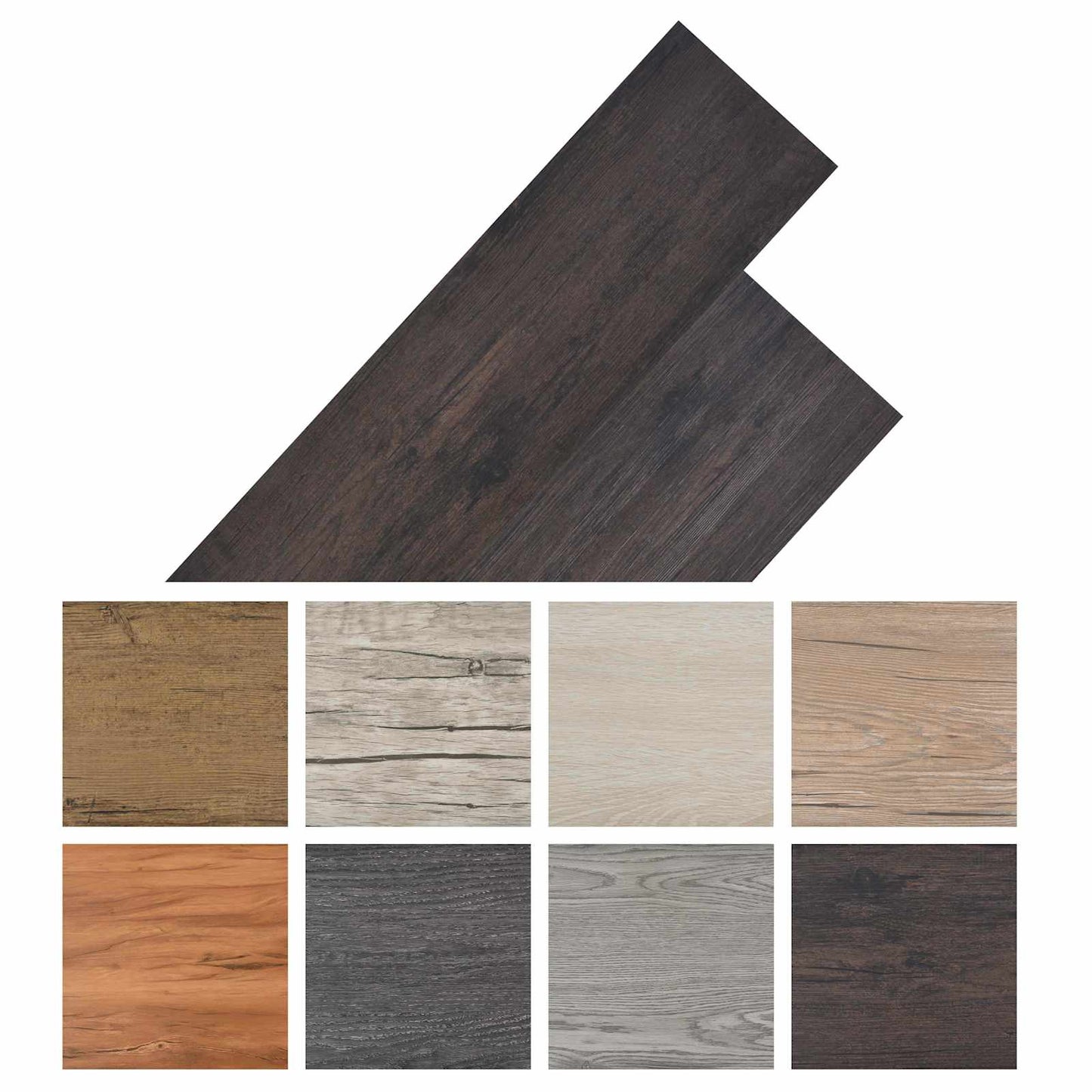 vidaXL Flooring Planks 18 pcs Dark Grey 5.26 m² PVC