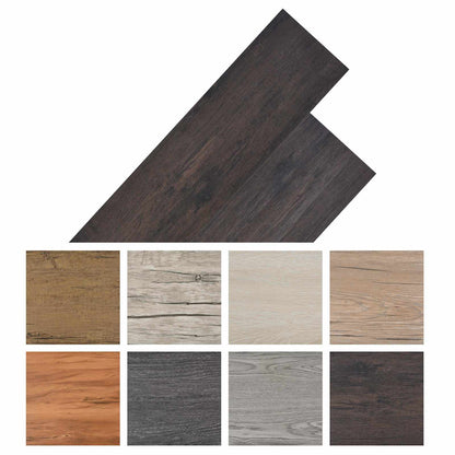 vidaXL Flooring Planks 18 pcs Dark Grey 5.26 m² PVC