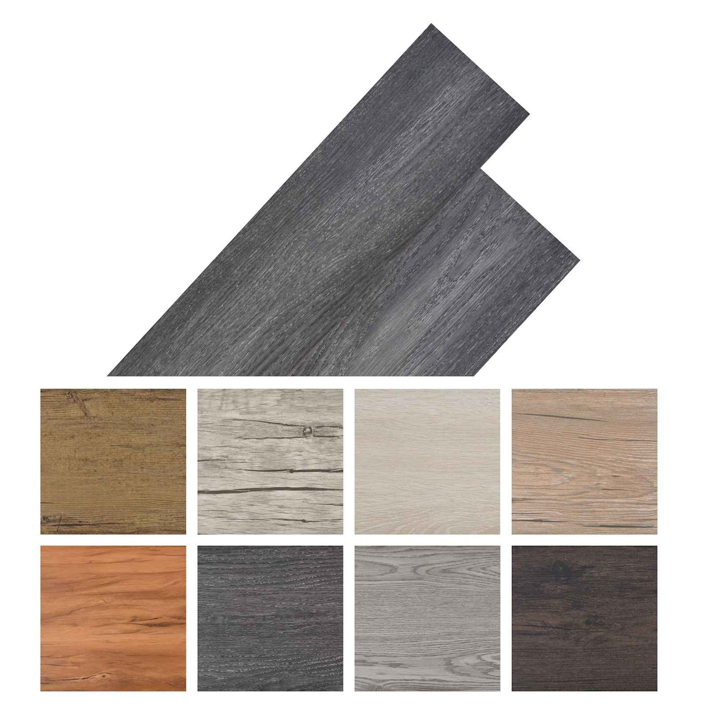 vidaXL Flooring Planks 36 pcs Black and White 5.02 m² PVC