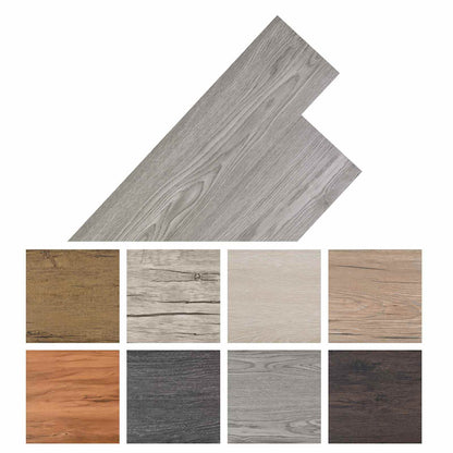 vidaXL Flooring Planks 36 pcs Dark Grey 5.02 m² PVC