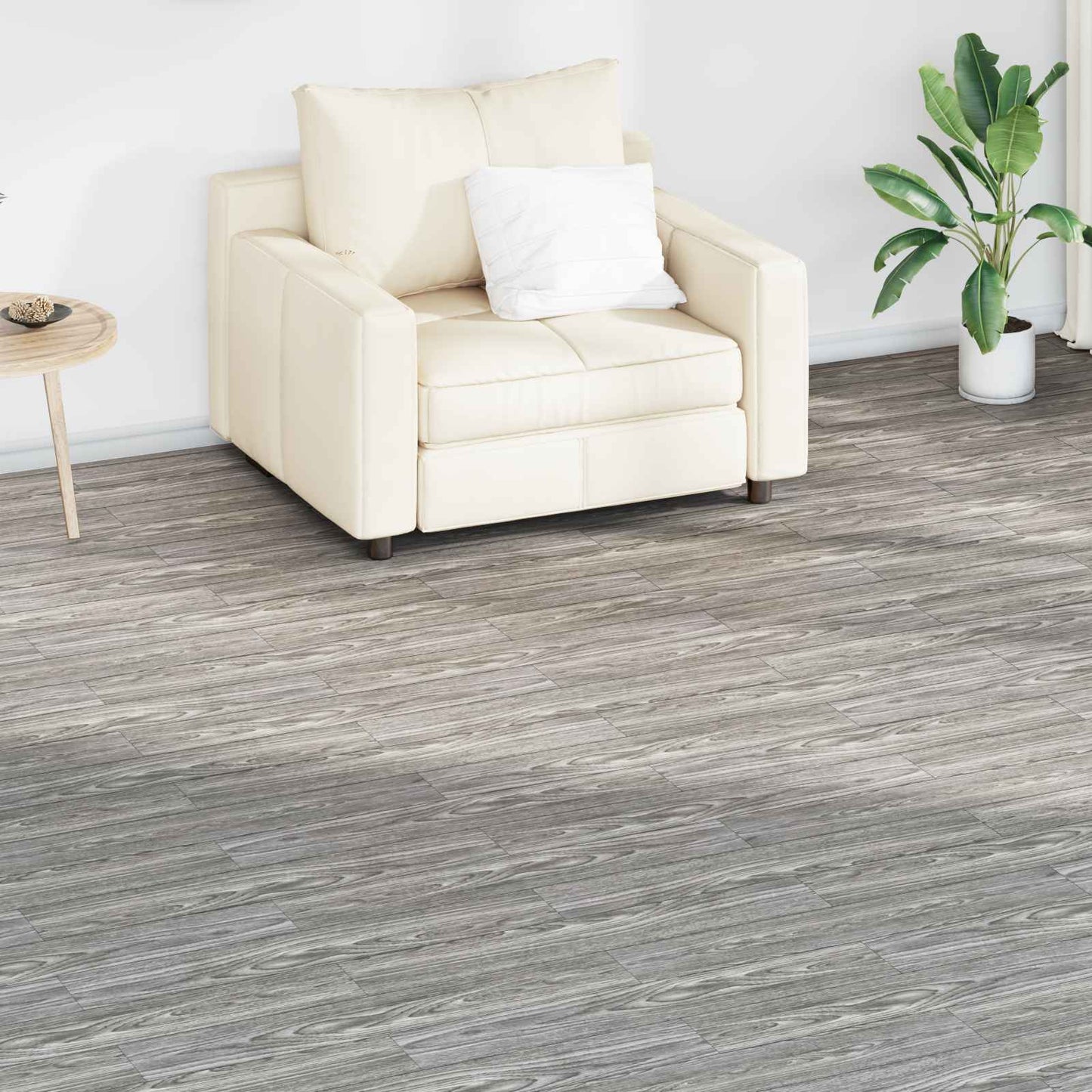 vidaXL Flooring Planks 36 pcs Dark Grey 5.02 m² PVC
