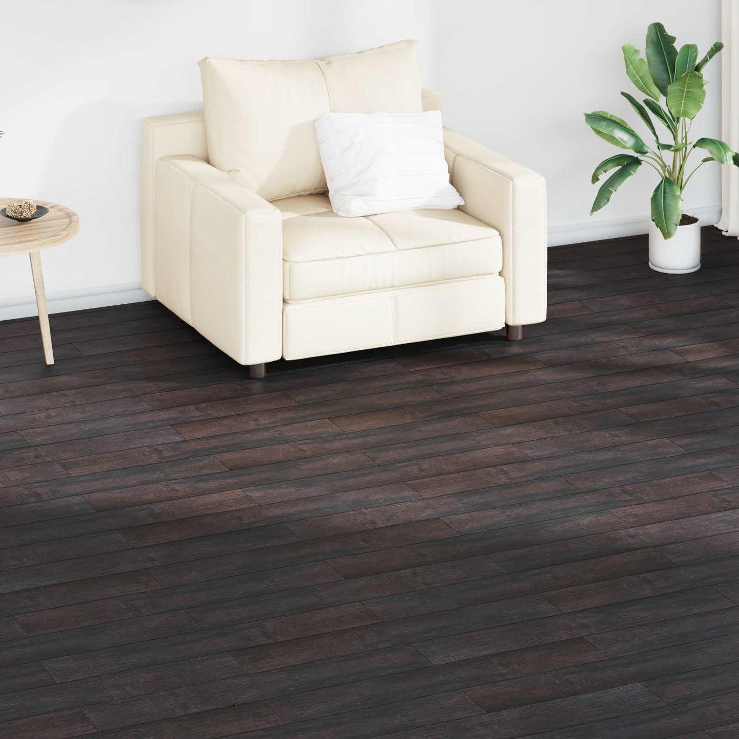 vidaXL Flooring Planks 36 pcs Dark Brown 5.02 m² PVC