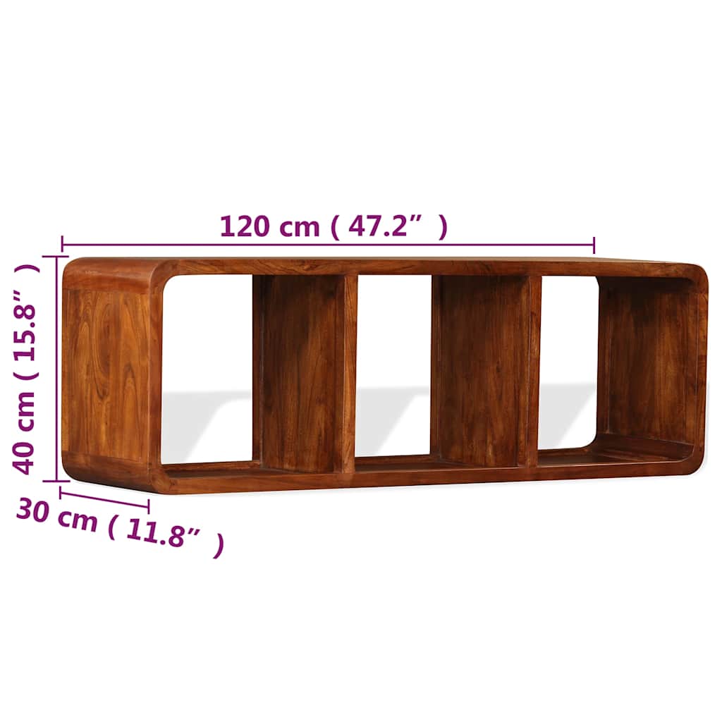 vidaXL TV Cabinet Solid Wood with Honey Finish 120x30x40 cm