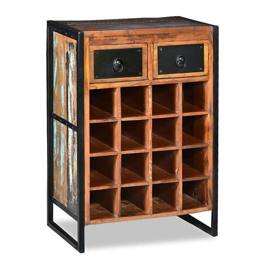 244831 vidaXL Wine Rack for 16 Bottles Solid Reclaimed Wood